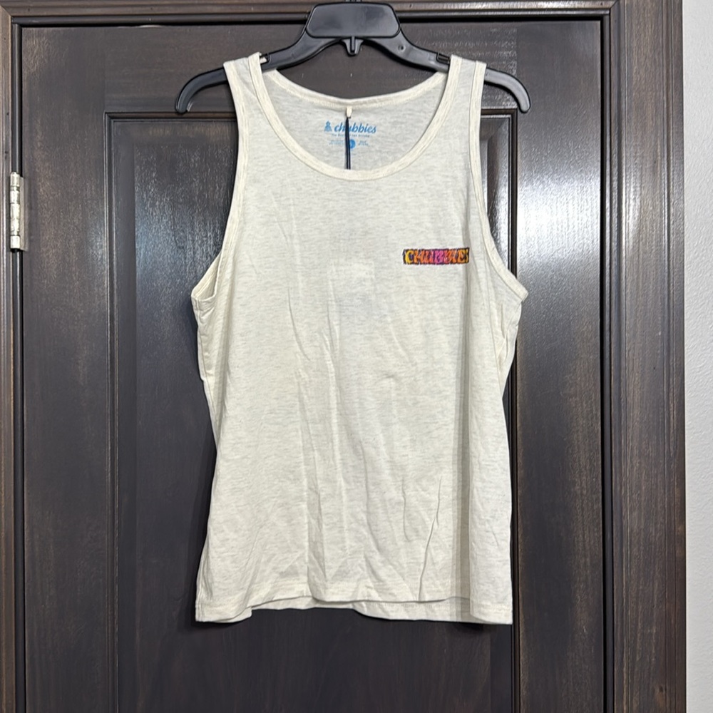 Chubbies Men's NWT cream surf Tank Top S